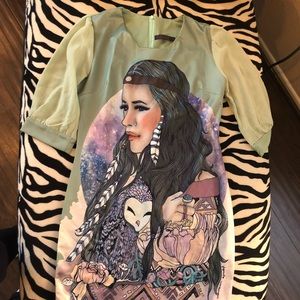 Mini dress 3/4 sleeve dress